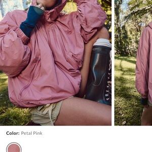 Free People Women's Pink Windbreaker Jacket (Small)